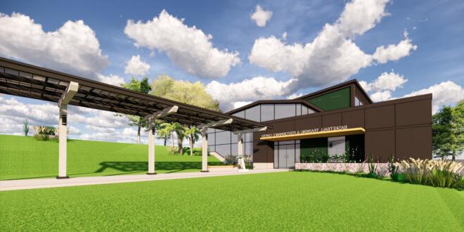 Rendering of Jacksonville University's new basketball performance center, courtesy of Quinn Evans Architects